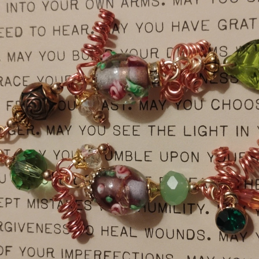 Whimsical Forest Earthly Inspired Handcrafted bead Earrings